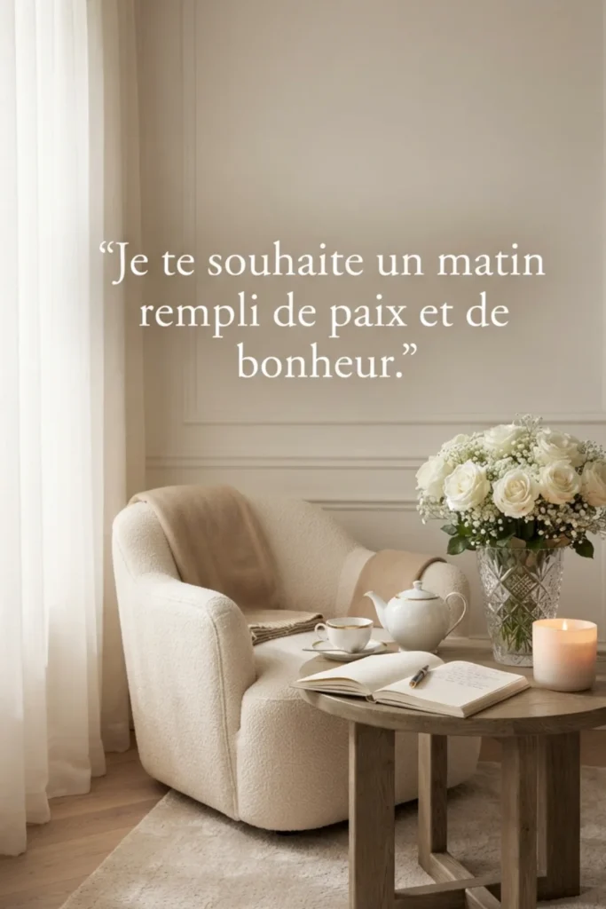 Je te souhaite un matin rempli de paix et de bonheur.
