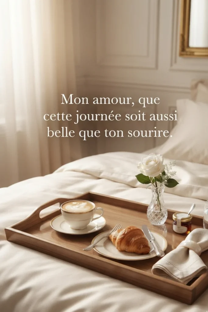 Mon amour, que cette journée soit aussi belle que ton sourire.