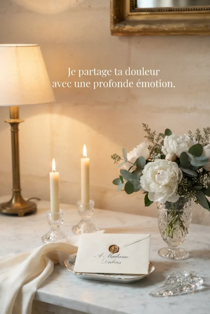 Je partage ta douleur avec une profonde émotion.