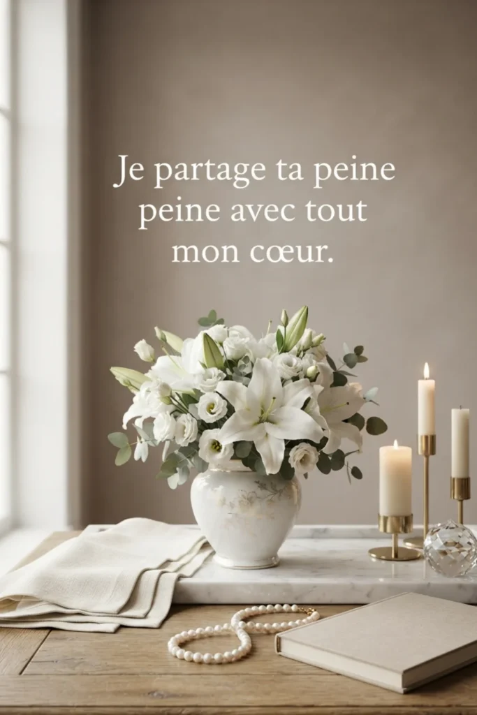 Je partage ta peine avec tout mon cœur.