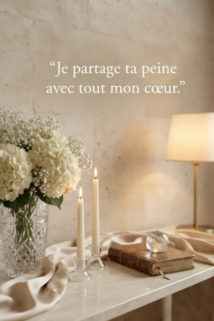 Je partage ta peine avec tout mon cœur.