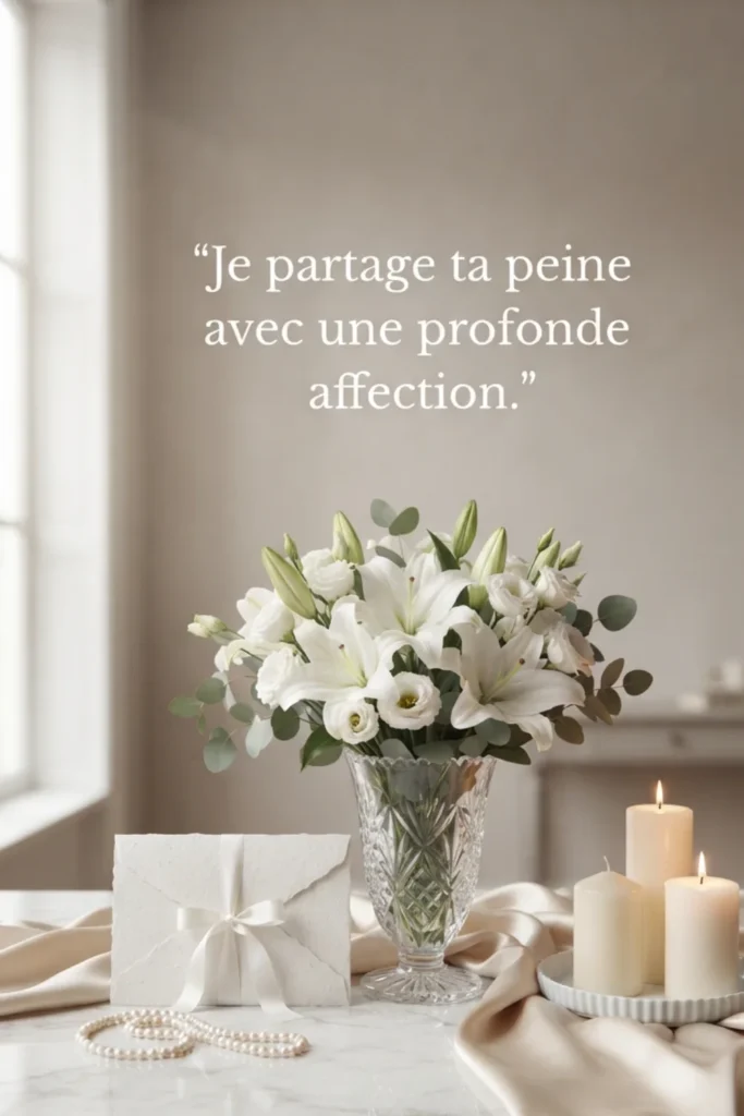 Je partage ta peine avec une profonde affection.