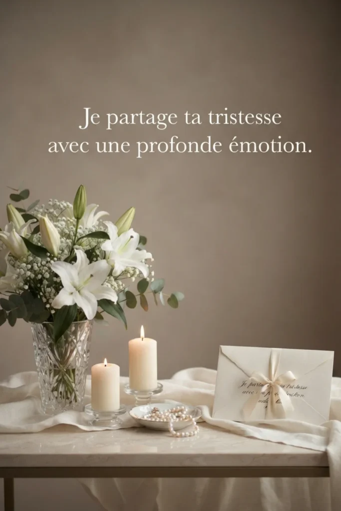 Je partage ta tristesse avec une profonde émotion.