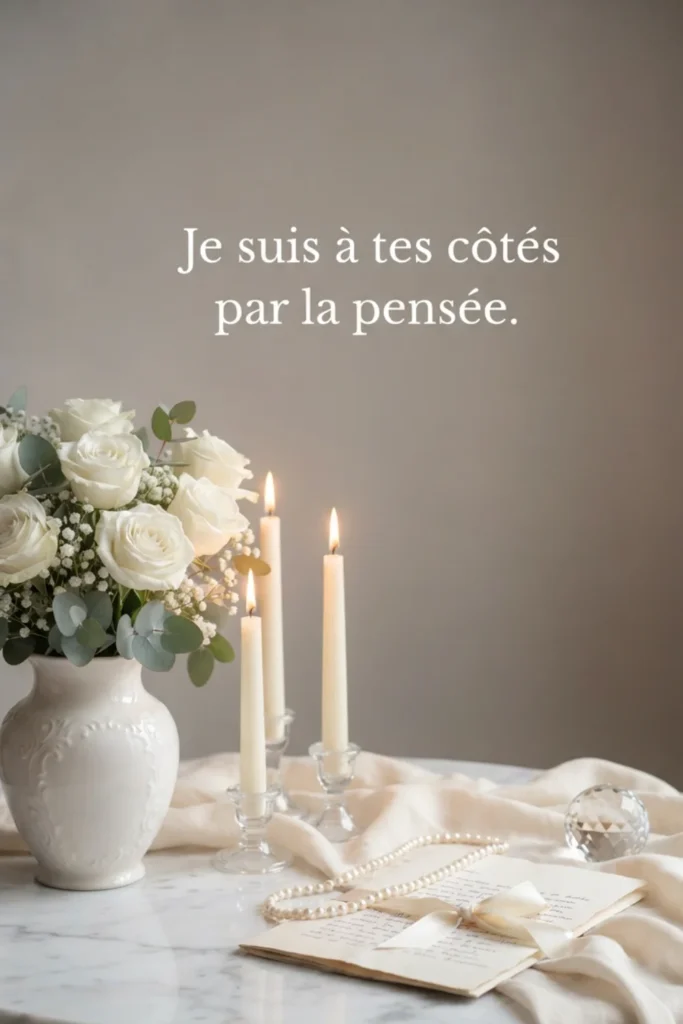 Je suis à tes côtés par la pensée.