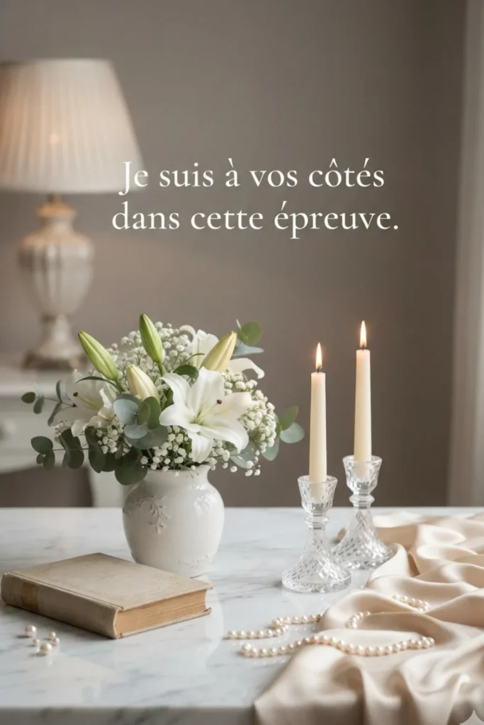 Je suis à vos côtés dans cette épreuve.