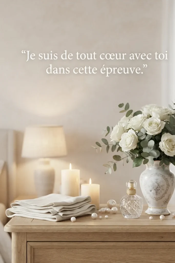 Je suis de tout cœur avec toi dans cette épreuve.