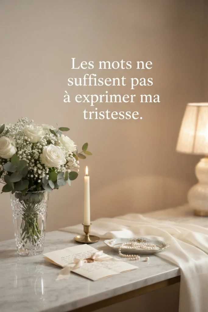 Les mots ne suffisent pas à exprimer ma tristesse.