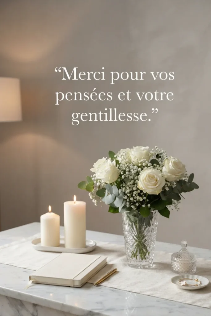 Merci pour vos pensées et votre gentillesse.