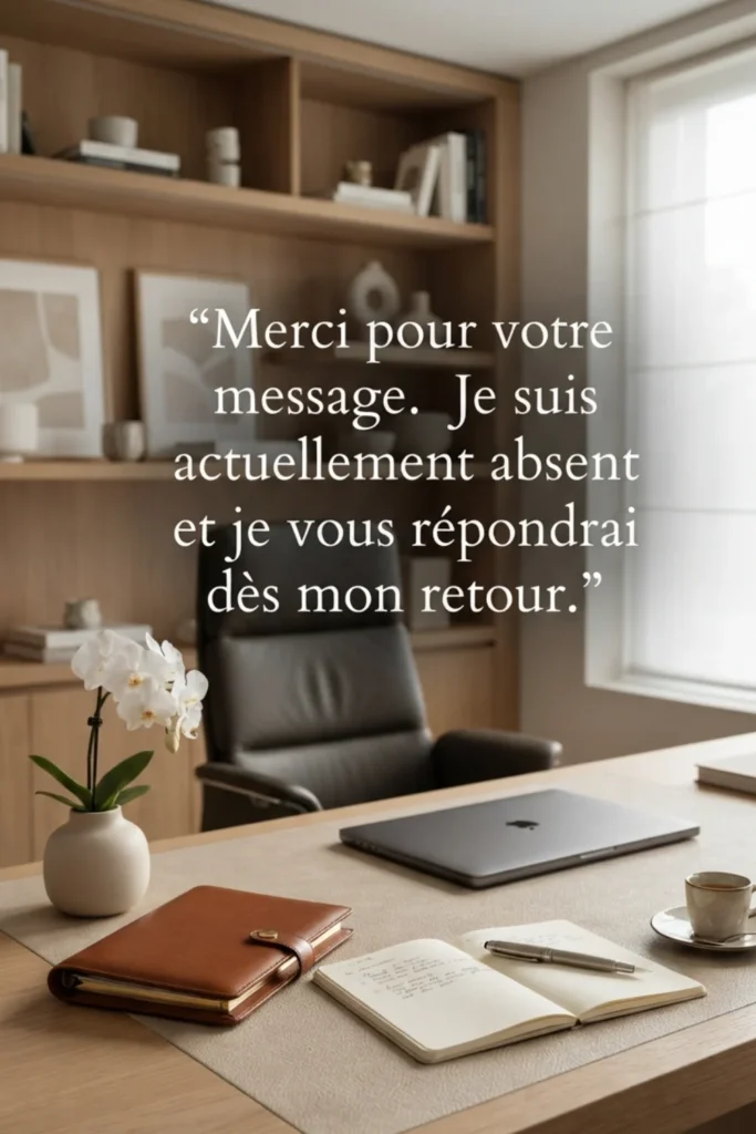 Merci pour votre message. Je suis actuellement absent et je vous répondrai dès mon retour.