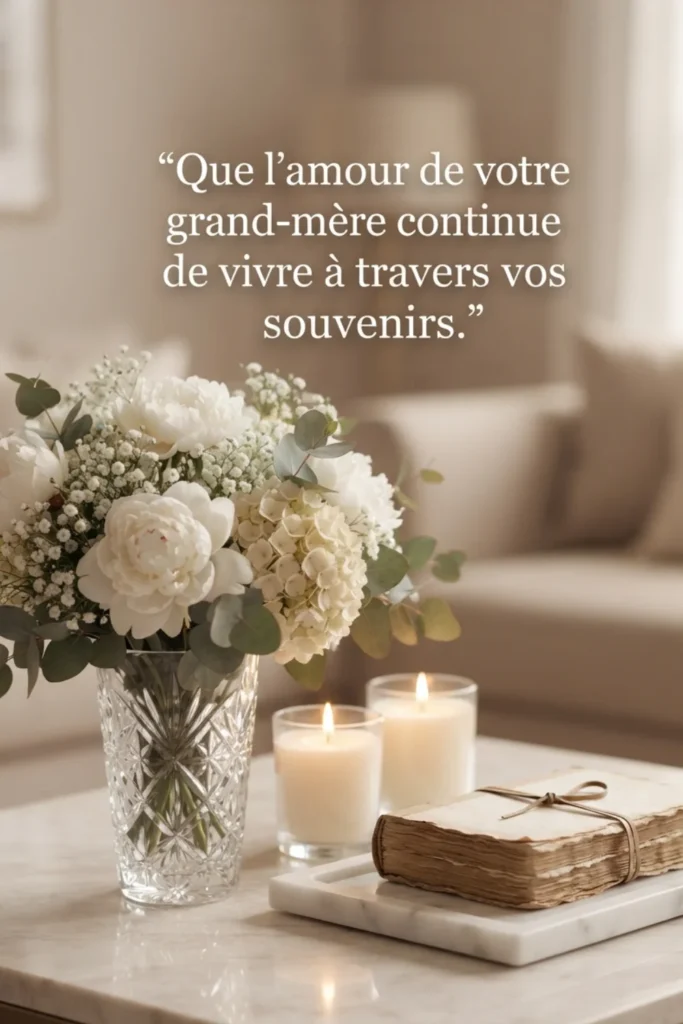 Que l'amour de votre grand-mère continue de vivre à travers vos souvenirs.