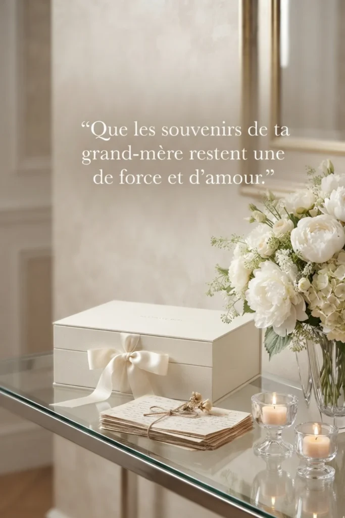 Que les souvenirs de ta grand-mère restent une source de force et d'amour.