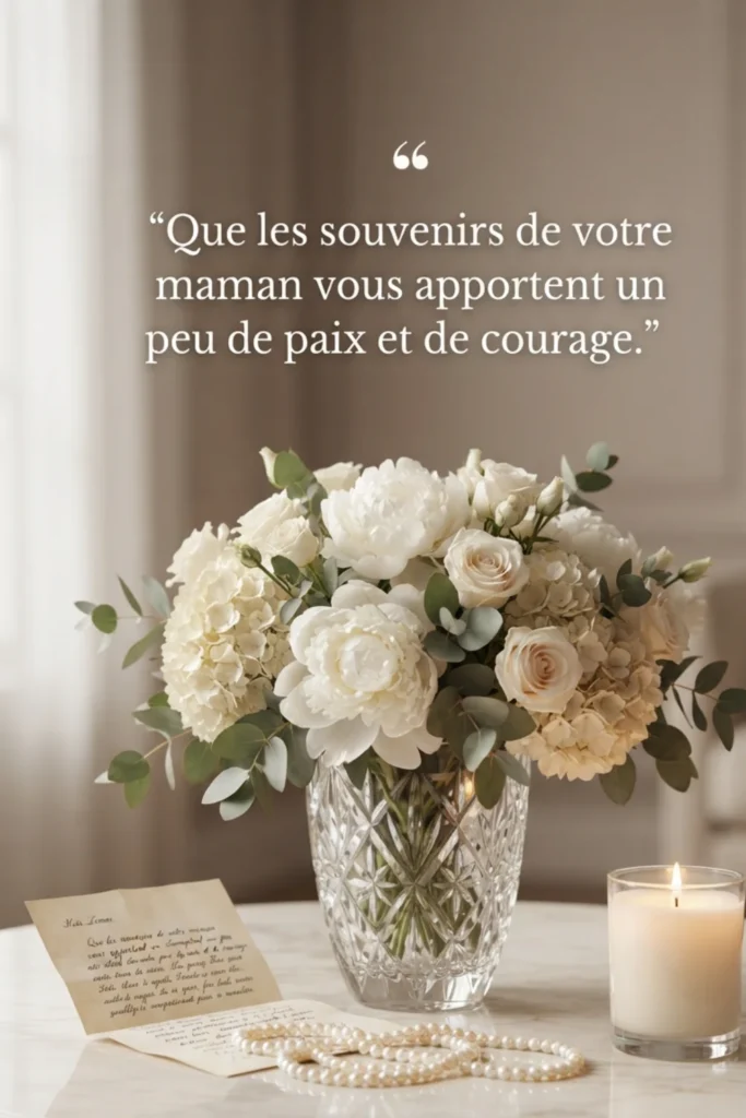 Que les souvenirs de votre maman vous apportent un peu de paix et de courage.