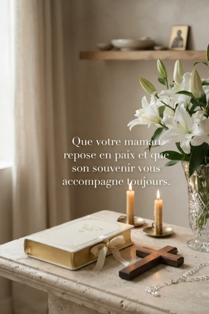 Que votre maman repose en paix et que son souvenir vous accompagne toujours.