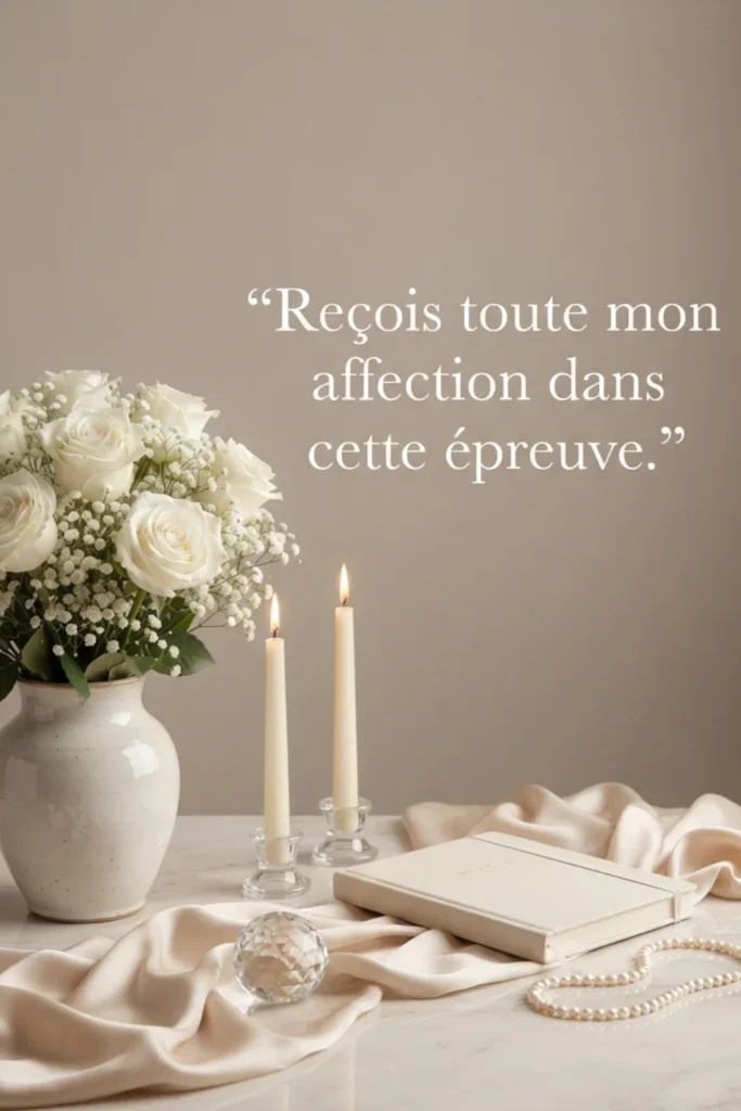 Reçois toute mon affection dans cette épreuve.