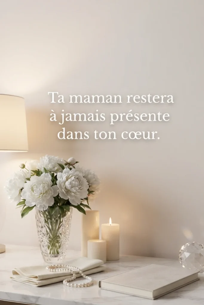 Ta maman restera à jamais présente dans ton cœur.