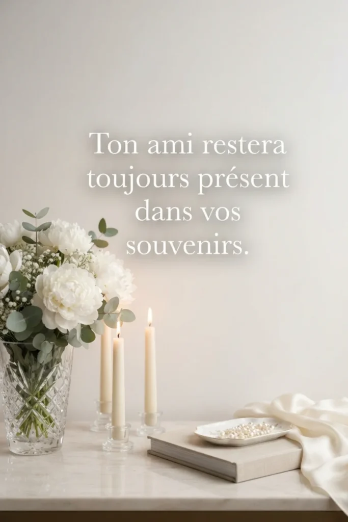 Ton ami restera toujours présent dans vos souvenirs.