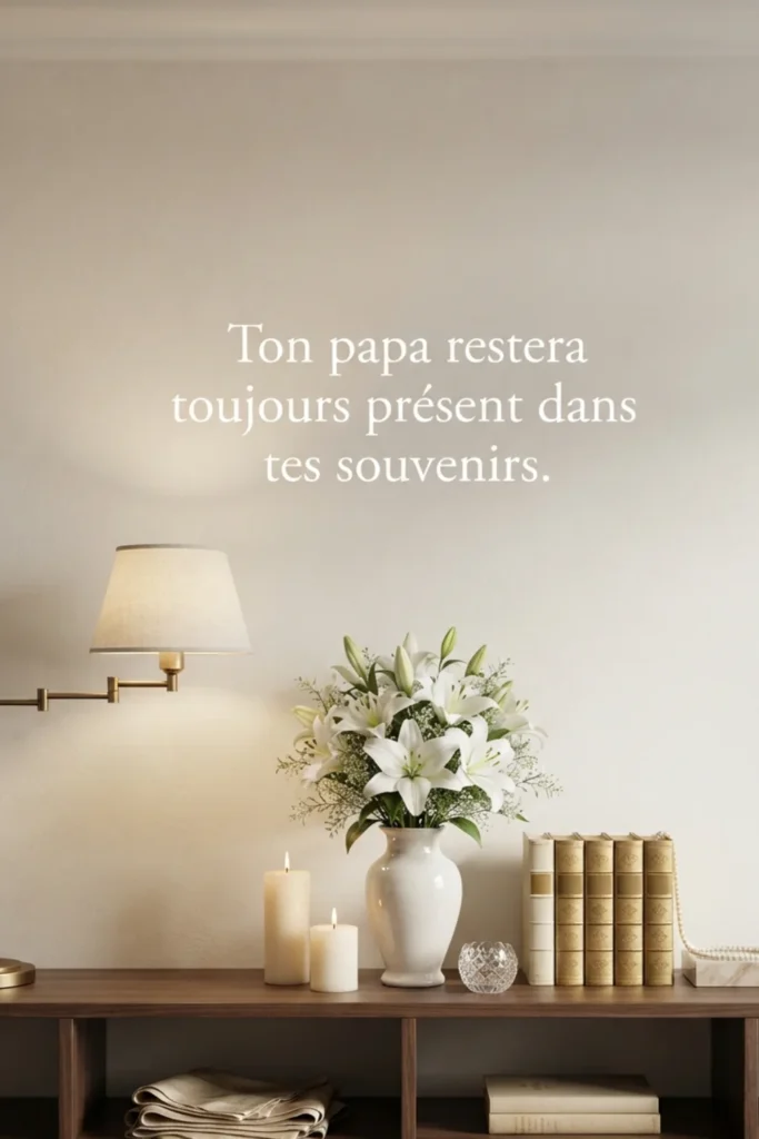 Ton papa restera toujours présent dans tes souvenirs.